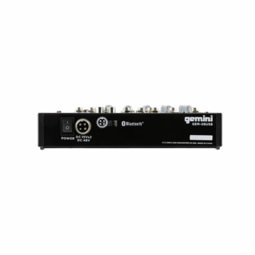Gemini Sound GEM-08USB Pro Audio Equipment 8 Channels Live Studio Bluetooth Unpowered Mixers DJ