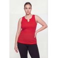 thumbnail image 2 of Women's Plus Size Compression Rib Seamless Notch Neck Tank Top, 2 of 4