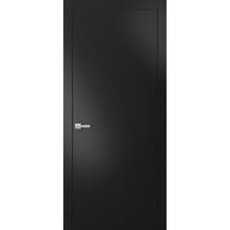 Modern Solid Interior Door 36 x 84 inches with Handle | Planum 0010 Black Matte | Single Regural Panel Frame Trims | Bathroom Bedroom Sturdy Doors