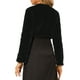 thumbnail image 3 of Chaqueta Cortada de Piel Sintética Abierta sin Cuello de Manga Larga INSPIRE CHIC para Mujeres 2XL Negra, 3 of 7
