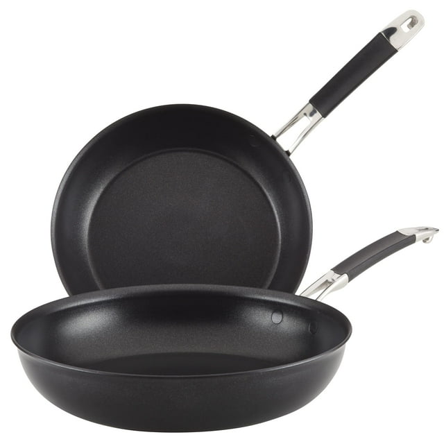 Juego De Sartén/Sartén Antiadherente Anodizado Duro Anolon Smart Stack - 10 Pulgadas Y 12 Pulgadas Negro