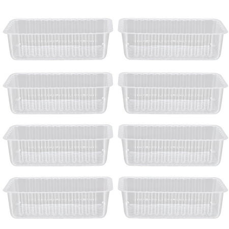 

200 Pcs Packing Inner Tray Plastic Blister Tray Transparent Green Bean Cake Inner Tray Dessert Tray (Rectangular Tray)