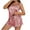 Pink, variant on Plus Size Pajamas Set 2 Piece Silk Satin Camisoles Pjs Tank Top with Ruffles Shorts Sexy Lounge Sets for Women