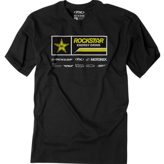 Factory Effex Rockstar Racewear Mens Short Sleeve T-Shirt Black MD