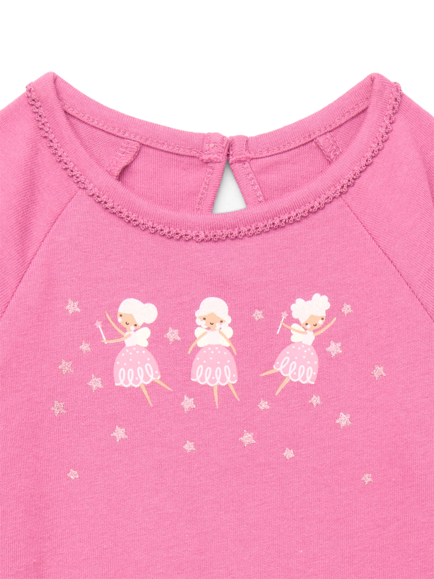 Garanimals Baby Girl Graphic Print Bodysuit with Long Sleeves, Sizes 0-24 Months