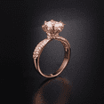 thumbnail image 2 of HeartsAndYou 1.4ct Round Cut Moissanite Engagement Ring for Women 18k Rose Gold Over Silver Flower Design, 2 of 6