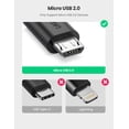 thumbnail image 4 of UGREEN Micro USB 2.0 OTG Cable On The Go Adapter Male Micro USB to Female USB Compatible with Samsung S7 S6 Edge S4 S3 LG G4 Controller Android Windows Smartphone Tablets 4 Inch Black, 4 of 4