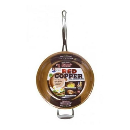Red Copper 10688-6 Ceramic Copper Fry Pan Red - 12 in ...