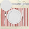 thumbnail image 3 of Ambesonne Coral Place Mats Set of 4, Vertically Striped Retro, Standard Size, Coral Pale Pink White, 3 of 6