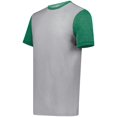 thumbnail image 1 of Augusta Sportswear Men's Gameday Vintage Ringer Tee, Grey Heather/Kelly Heather, XX-Large, 1 of 1