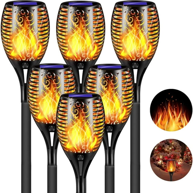 antorchas de luz solar, antorcha de paisaje, luz solar alimentada por energía solar para exteriores, caminos, patios, del anochecer al amanecer XianweiShao 9024715967633