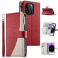 thumbnail image 1 of Funda cartera GANGXUN para iPhone 14 Pro , cuero PU con tarjetero, cremallera, correa de mano, soporte y protección 683°, 1 of 6