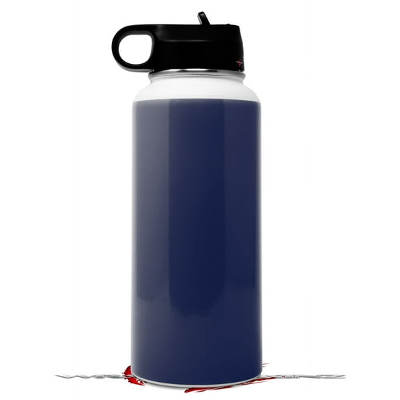 Skin Wrap Decal compatible with Hydro Flask Wide Mouth Bottle 32oz Solids Collection Navy Blue (BOTTLE NOT INCLUDED)