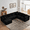Black, variant on Cozylore 128.3" Oversized Modular Sectional Sofa 7 Seater U Shaped Upholstered Couches Cloud Couch with Deep Seat for Living Room, No Assembly Required, Black