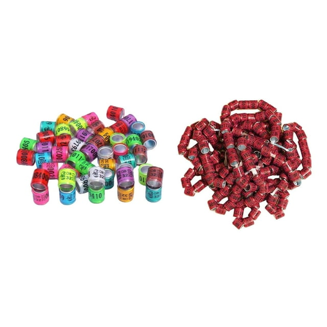 100 Uds. Anillos de pata de Paloma de aluminio 2023 reutilizables, bandas de pie de paloma de pájaro numeradas, identificación para Bantam Finch, poll Marrón Color Mezclado Sunnimix Anillos de pierna de paloma