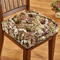 thumbnail image 2 of Collections Etc Thick Padded Tapestry Booster Tufted Chair Cushion Chocolate CHAIR PAD, 2 of 2