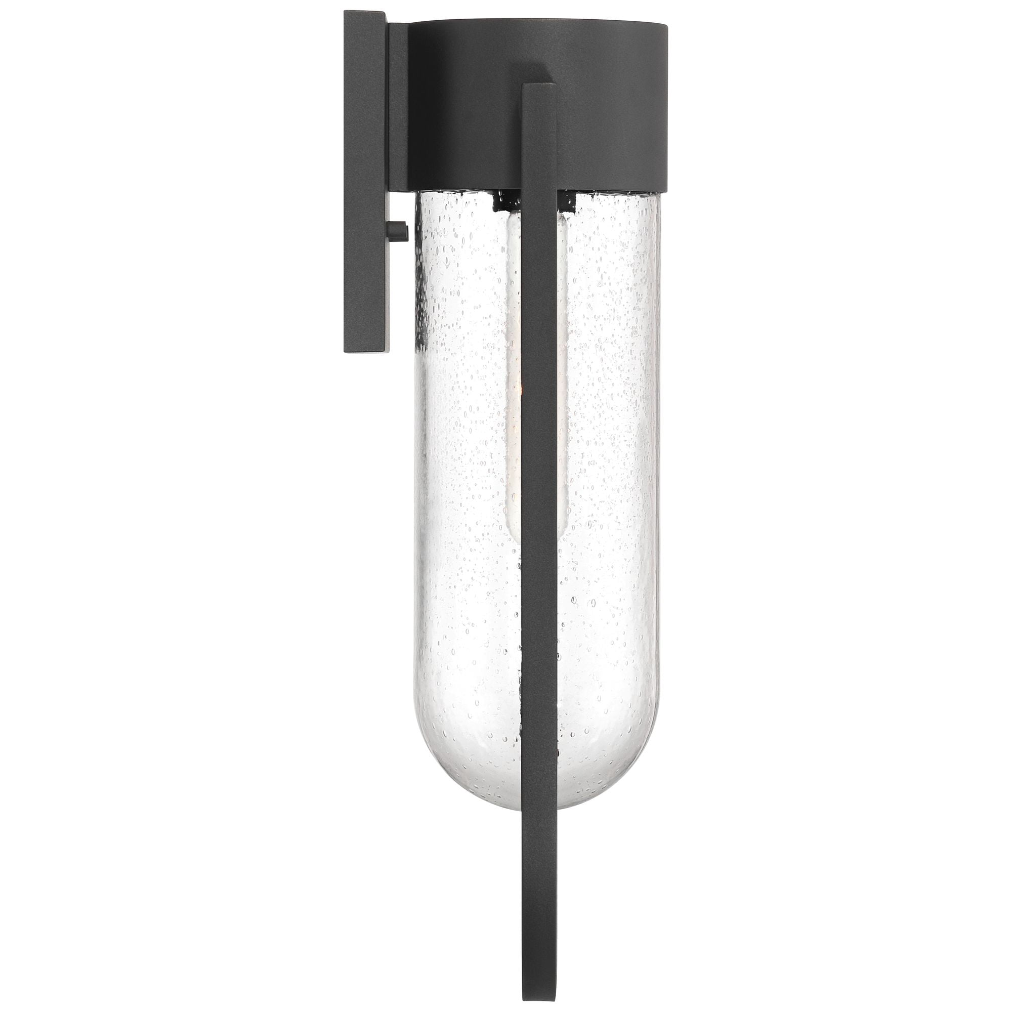 Possini Euro Design Villa Lane 18 1/2" High Modern Outdoor Wall Light Fixture Mount Porch Weatherproof Sand Black Glass Shade