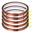 thumbnail image 1 of Cinta térmica, 5 rollos de 6mmx27m 88ft cinta resistente al calor de alta temperatura para sublimación, prensa térmica, marrón, 1 of 5