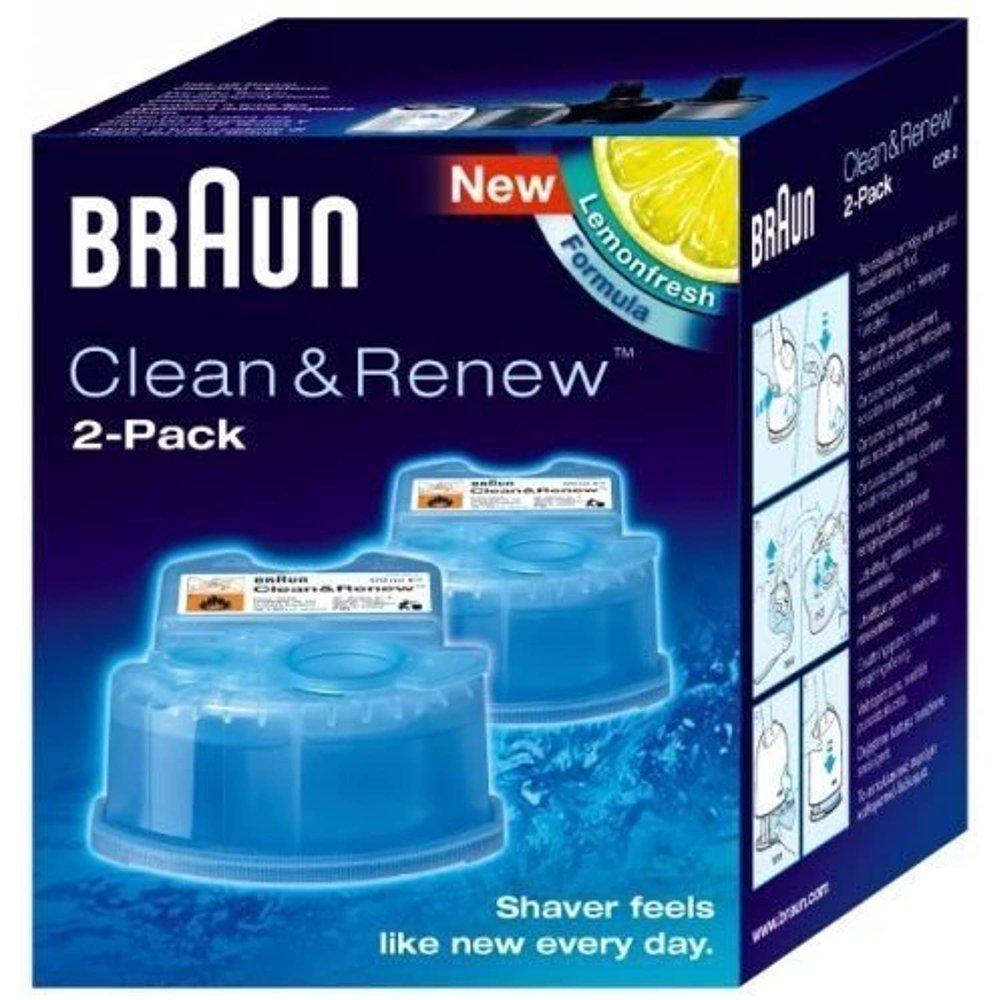 Braun Shaver Clean & Re Refill Cartridges CCR2 60 Shaver Cleaning