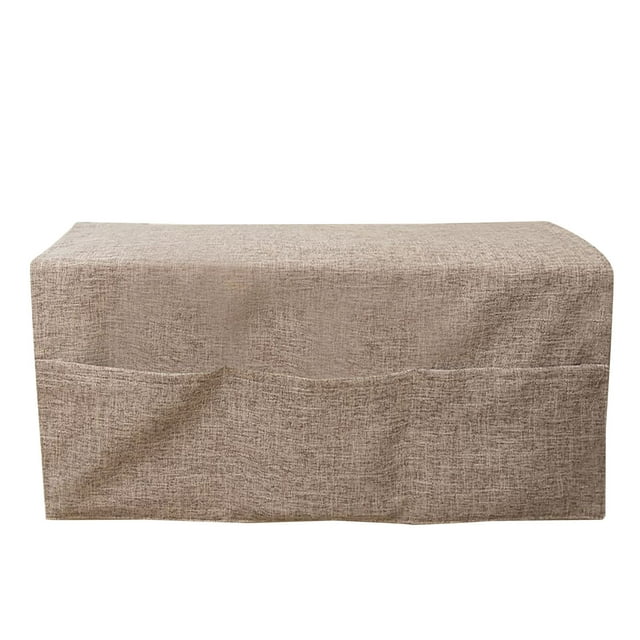 Summer Sofa Armrest Cover Widened Linen Fabric Armrest Protector Organizer with Pockets | Adjustable Couch Remote Control Holder Bedside Hanging Storage Bag for Living Room Bedroom Office