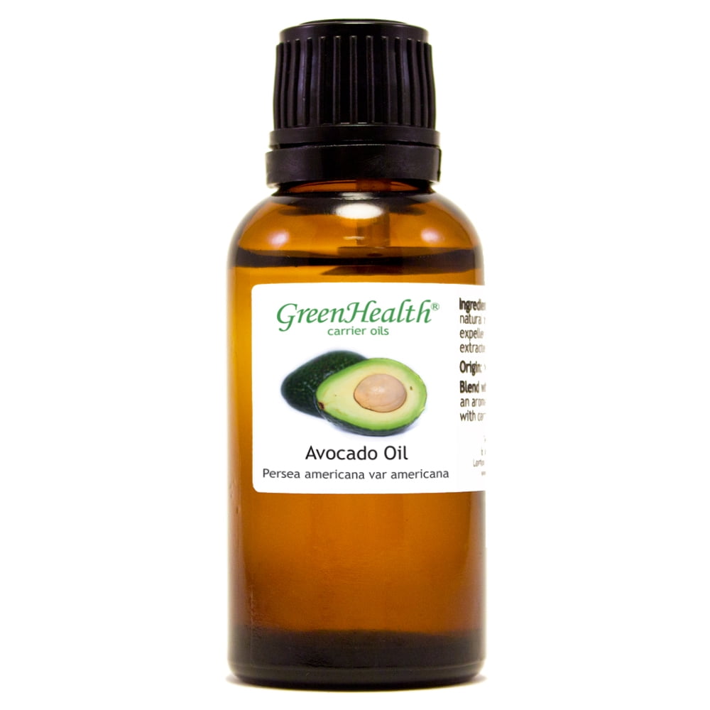 GreenHealth Avocado Carrier Oil 1 fl oz Amber Glass Bottle with Euro Dropper