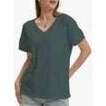 thumbnail image 3 of Womens T Shirts Short Sleeve V Neck Casual Summer Tops Tshirts with Pocket, 3 of 4