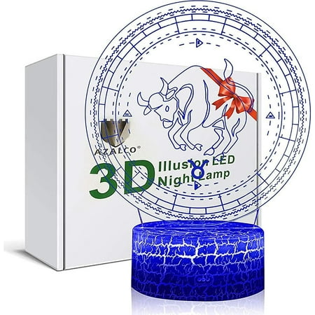 

Shxx 3d Illusion Gemini The Twins Zodiac Sign Horoscope Night Light Lamp 7 Color Change Touch White Crack Base Birthday Present Xq-3d329