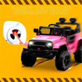 thumbnail image 5 of Jojoka 12V Ride-On Truck Car for Kids, Battery Powered Electric Toys with Parent Remote Control, 4x4, LED Lights, Bluetooth, 2 Speeds, for 3-6 Years Old, Pink, 5 of 9