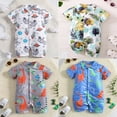 thumbnail image 2 of 2023 Verano Nuevo Estilo Infantil Mono Europeo Americano Ropa De Playa Niño Bebé Mameluco De Manga Corta Niños Solapa Caballero, 2 of 3