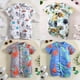 thumbnail image 2 of 2023 Verano Nuevo Estilo Infantil Mono Europeo Americano Ropa De Playa Niño Bebé Mameluco De Manga Corta Niños Solapa Caballero, 2 of 3