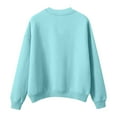 thumbnail image 4 of Stichou Mock Neck Sweatshirt Women Cute Plain Fleece Pullover Sweatshirts No Hood Casual Fall Long Sleeve Turtleneck Tops Sky Blue XL, 4 of 5