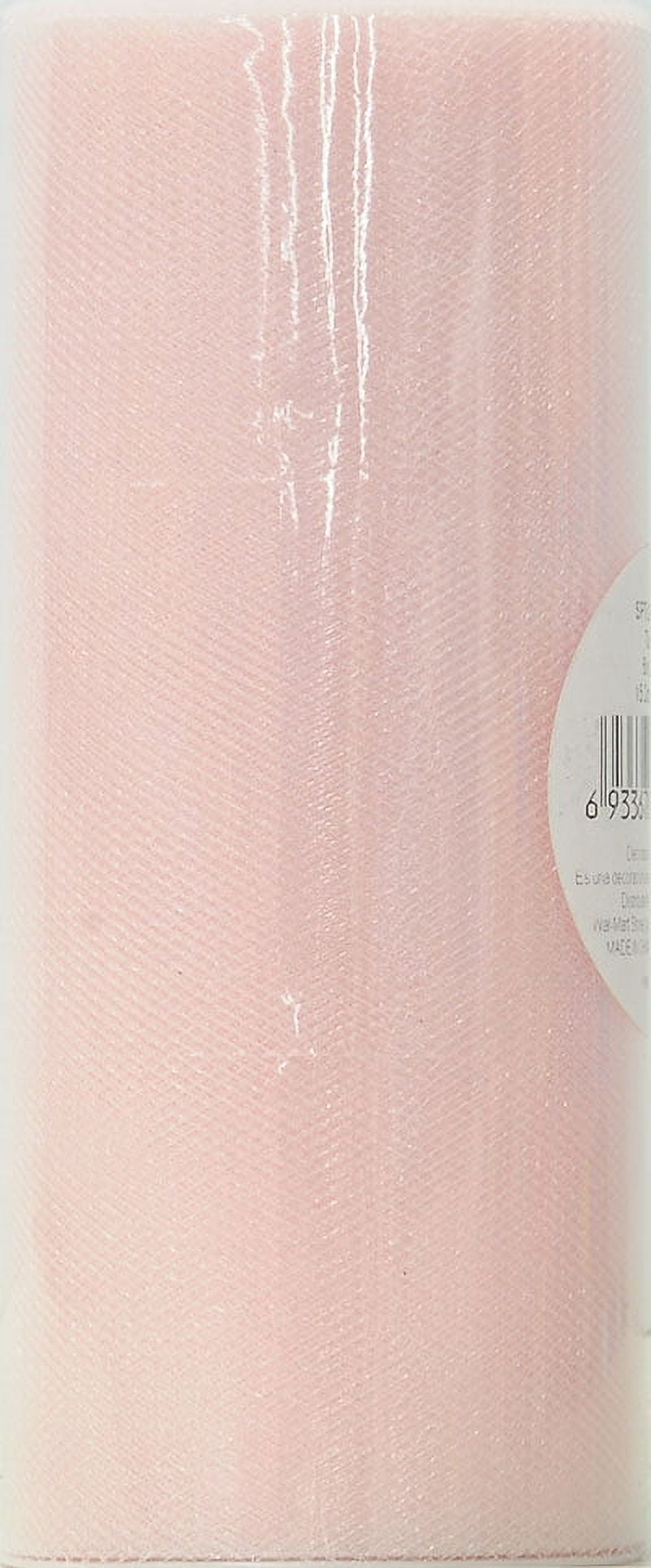 (3 pack) Fuzhou 6" Light Pink Sparkle Tulle, 25 Yards, 100% Polyester by the Bolt.