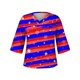 thumbnail image 4 of Fiudx Ofertas Relámpago Blusa de Manga 3/4 con Estampado de Moda para Mujer, Camiseta con Cuello En V, Tops Informales para El Día de La Independencia, 4 of 4
