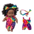 thumbnail image 5 of Twfbrm Black Baby Doll, 8" Realistic American African Girl Doll with Dress, Poseable Curly Reborn Baby Toys, Soft Vinyl Body Newborn Baby Toy, Christmas Birthday Gifts for 3-5 Years Boys Girls, 5 of 9