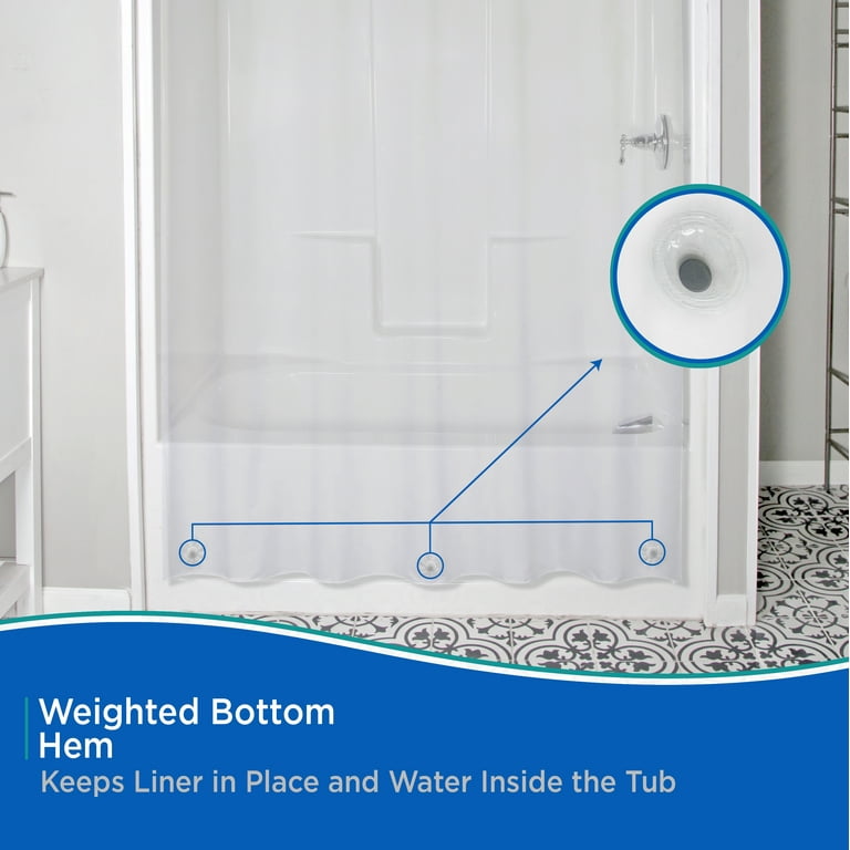 Kenney Heavyweight PEVA Shower Curtain Liner, 70x72, Clear photo 7