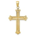 thumbnail image 4 of 14K Two-Tone Gold Charm Pendant Themed 39 mm 22 & Rhodium White Cross In Budded Yellow Frame, 4 of 4