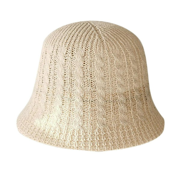 Women Bucket Hat Thin Hollow Sun Protection Crochet for Outdoor Pool