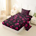 thumbnail image 2 of Homewish Happy Halloween Skull Twin Sheets,Pink Heart Bedding,3-Piece,1 Fitted Sheet and 1 Pillowcase, 2 of 6