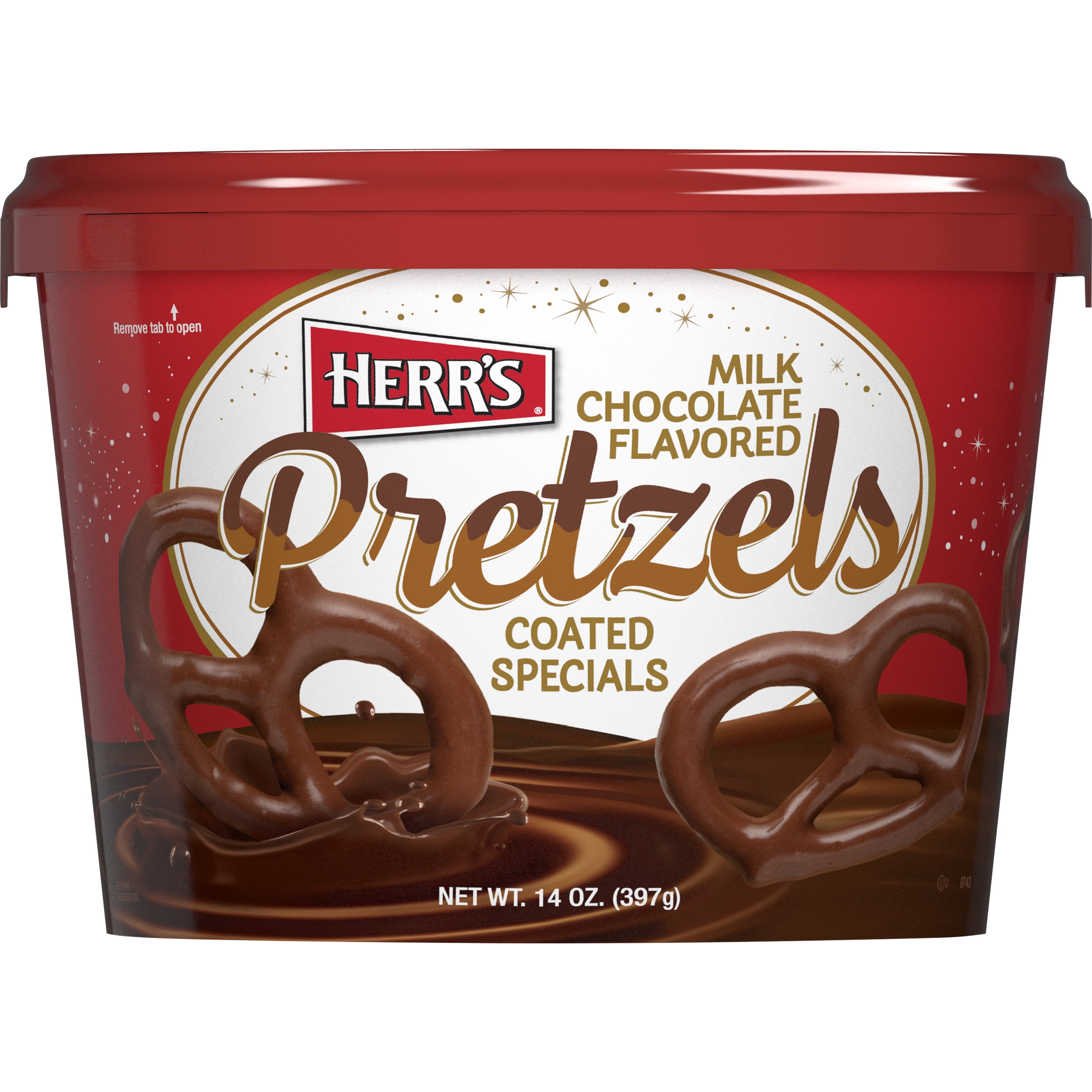 (5 pack) Herr's Milk Chocolate Coated Sourdough Pretzels, 14 oz.