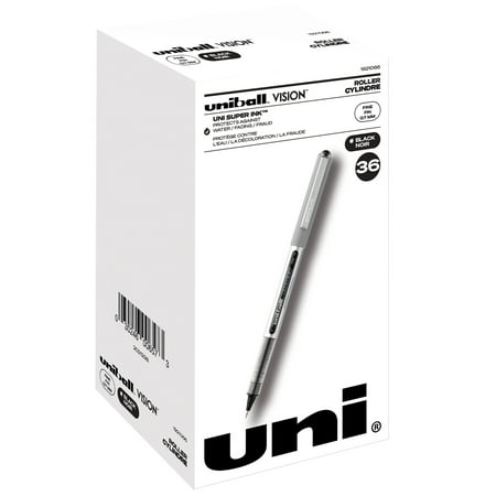 UPC: 0030246006573 | Uniball Vision Rollerball Pens  Fine Point (0.7mm)  Black Ink  36 Count