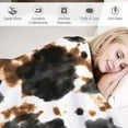 thumbnail image 4 of Cow Print Blanket Cozy Soft Lightweight Gifts Blanket for Kids Adults, Animal Skin Plush Flannel Throw Blanket for Sofa Couch Bed Decor Black Brown W60 xL80, 4 of 6