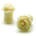 thumbnail image 3 of Tioneer Acrylic Tunnel White Rose Double Flared Ear Plugs Body Jewelry, 3 of 4