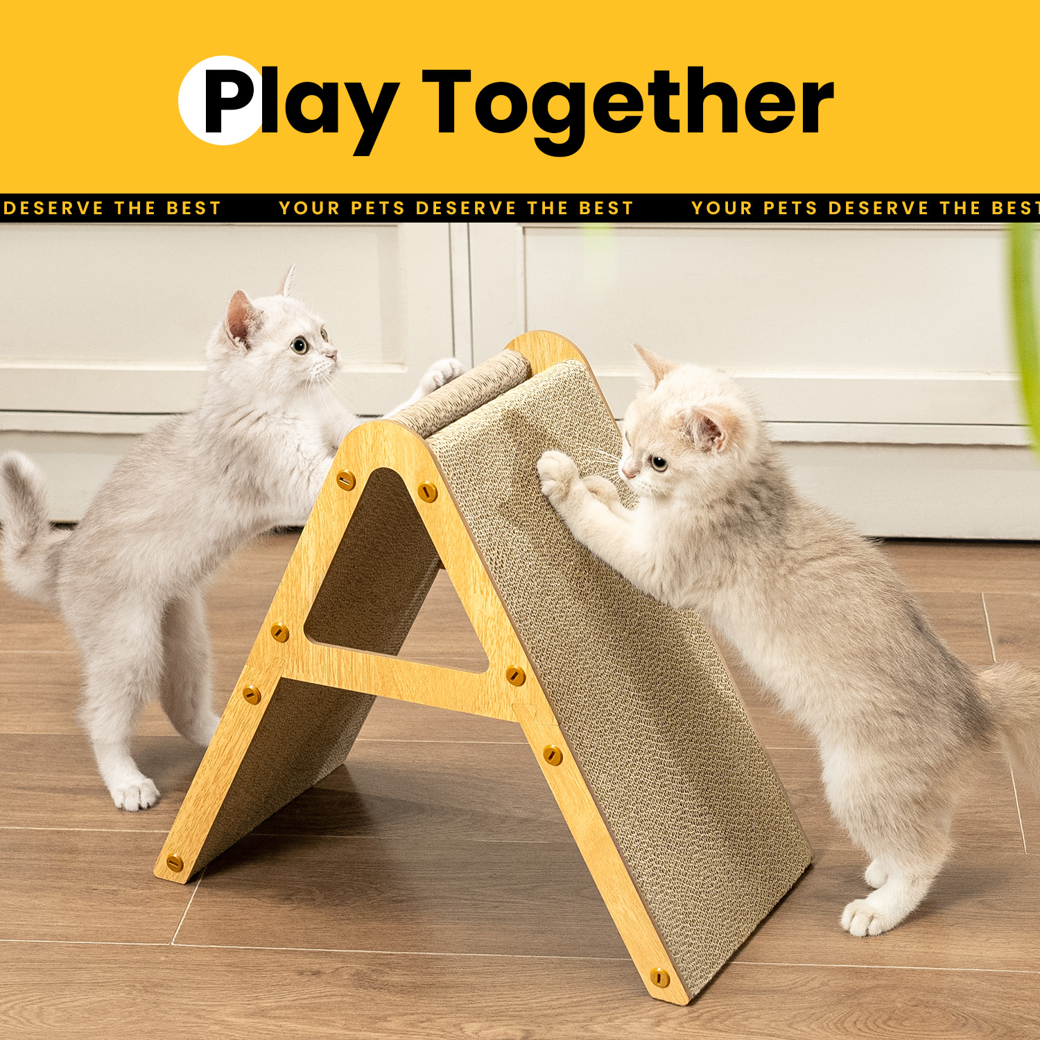Conlun A-Shape Cat Scratcher with Reversible Cardboard Pad photo 5