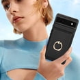 thumbnail image 5 of ELEHOLD Case for Google Pixel 6a,Business PU Leather Stand Case with Card Holder & Ring Holder,Black, 5 of 7