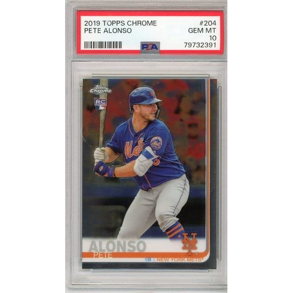 Graded 2019 Topps Chrome Pete Alonso #204 Rookie RC Baseball Card PSA 10 Gem Mint