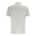thumbnail image 4 of Chiccall Mens Textured Zip-up Shirts Casual Short Sleeve Solid Summer Tops White, 4 of 5