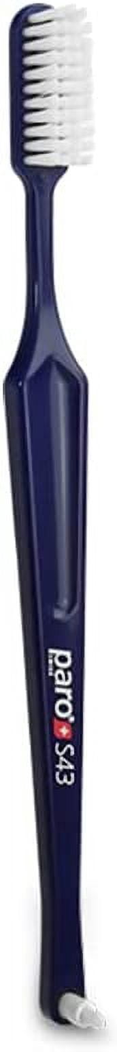 Paro S43 Toothbrush | Compact Brush Head With Soft Bristles | Exchangeable Inter Space F | 4 Rows, 43 Tufts | 6 Pack