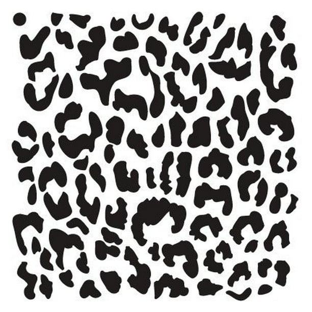 leopard print stencil by studior12 repeating pattern animal art reusable mylar template painting chalk mixed media use for crafting diy home decor stcl632 select size 6 x 6 walmart com