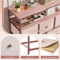 thumbnail image 6 of HYJY Dresser for Bedroom with 7 Drawers, Purple Dressers & Chests of Drawers, Dresser for Clothes Storage with Wooden Top and Metal Frame, Entertainment Center, Pink, 6 of 17