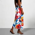 thumbnail image 4 of Axiiglly Satin Skirts for Women Summer Floral High Waisted Silk Flare Casual Maxi Skirts, S-2XL, 4 of 7